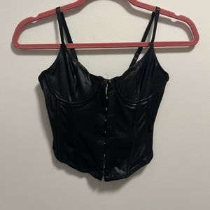 Faux leather corset top